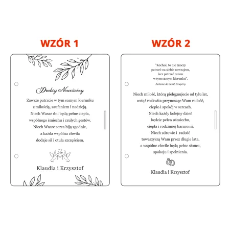 Wyjątkowy prezent na ślub drewniana kartka z kopertą dla pary młodej personalizowana